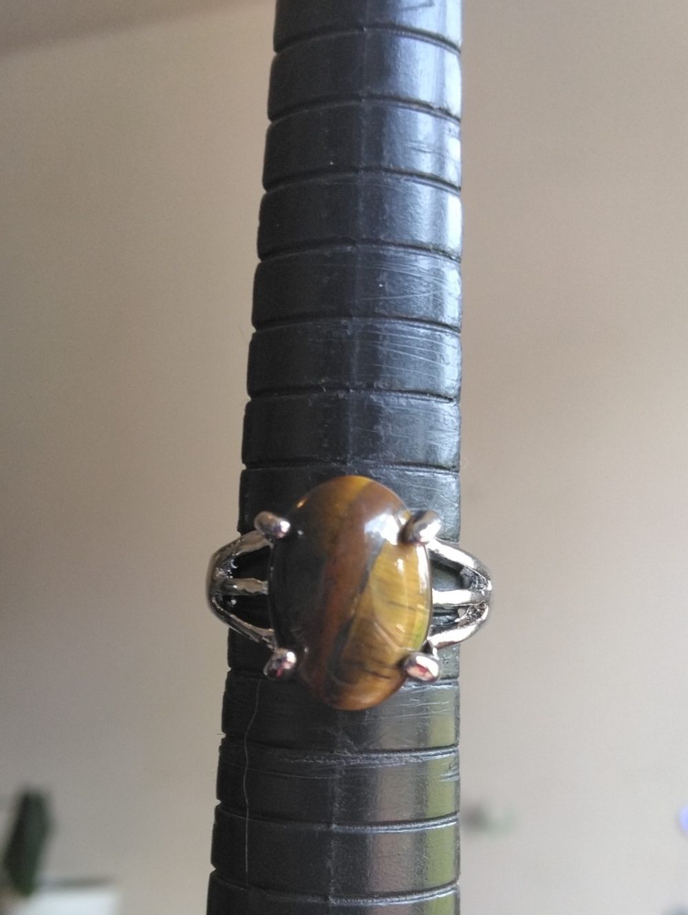 Tiger's Eye Oval Ring in Brown